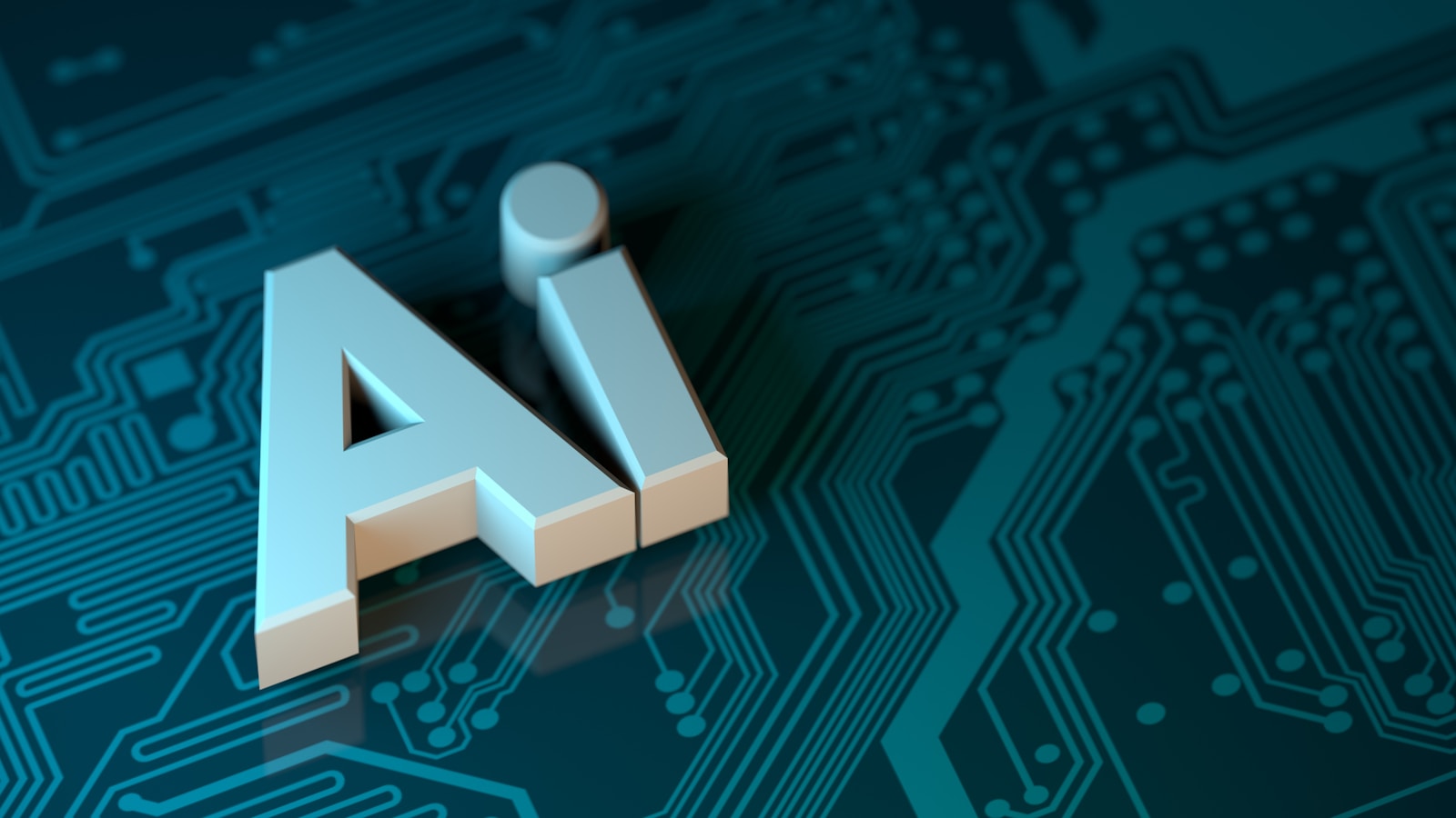 the letter a is placed on top of a circuit board